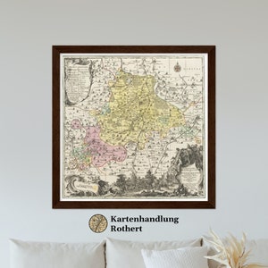 Historical map Altenburg around 1750