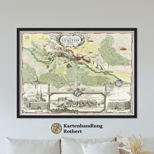 Historical city view Eichstätt around 1730