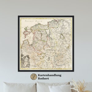 Historical map Latvia Estonia around 1745