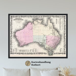 Historical map of Australia around 1861