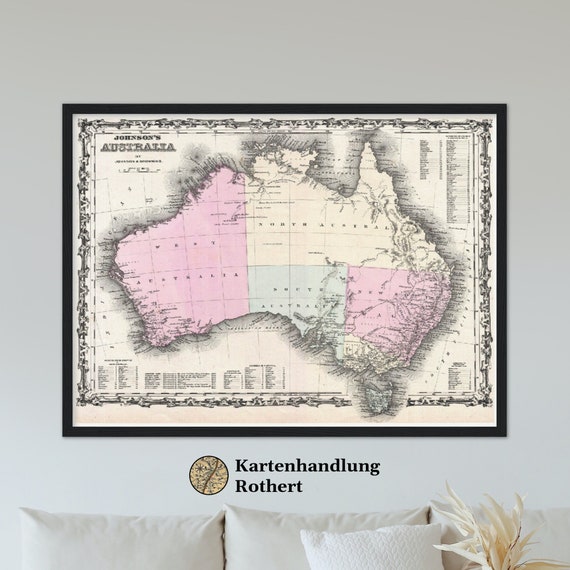 1861年頃のオーストラリアの歴史地図 - Etsy 日本