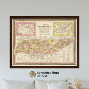 Historical map Tennessee around 1849