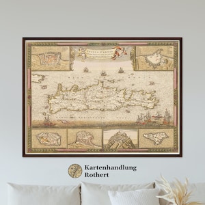 Historical Crete map around 1698