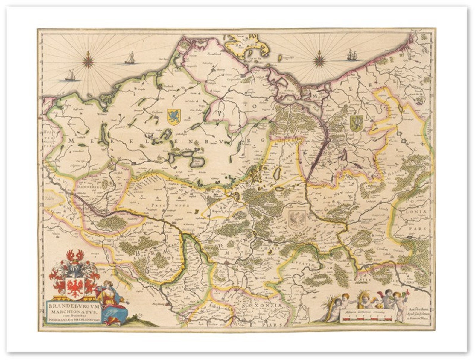 Historische Landkarte von Brandenburg um 1635 Nachdruck der  Etsy