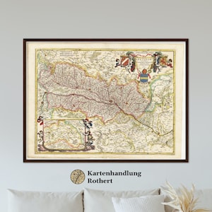 Historical map of Baden around 1680