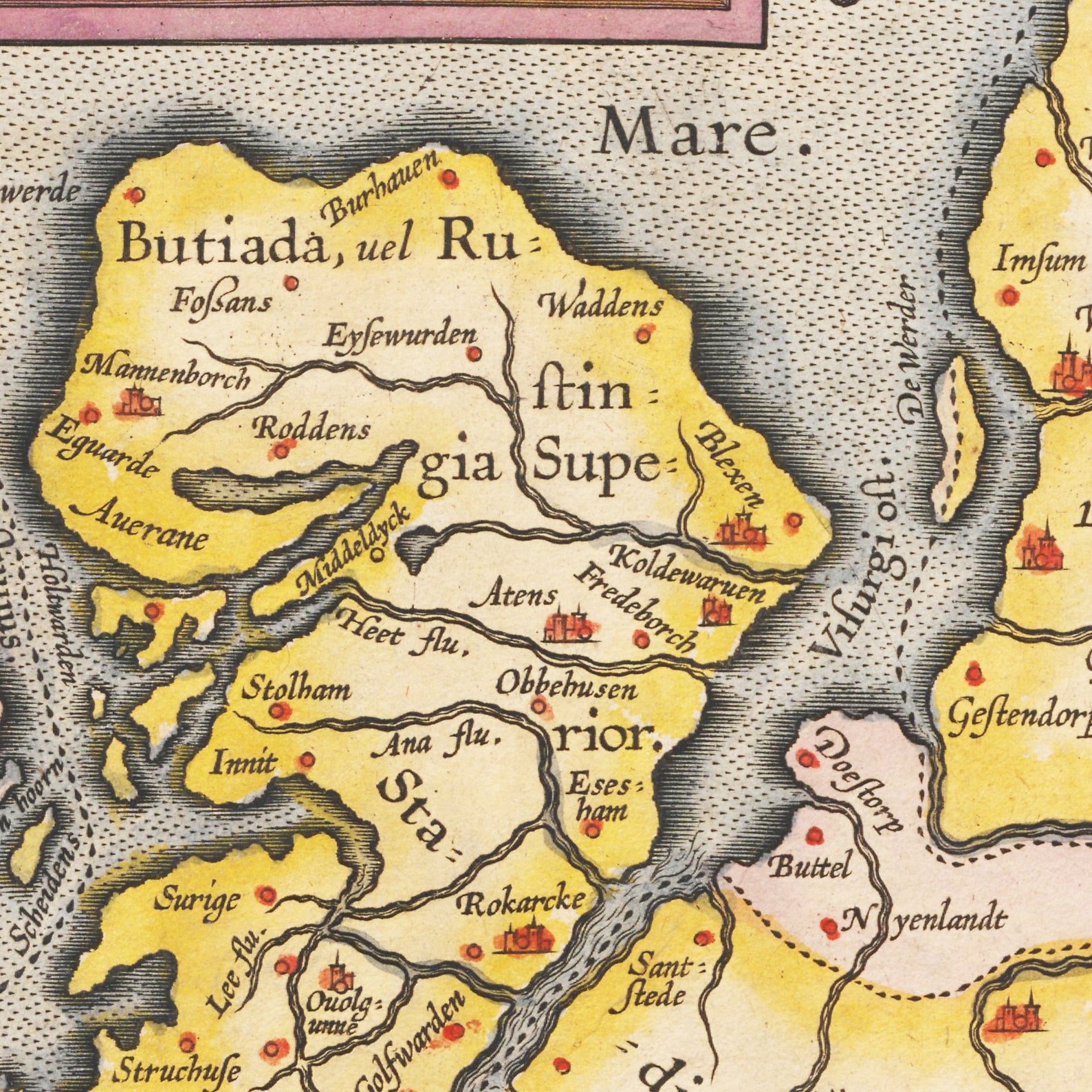 Historische Landkarte von Oldenburg um 1609 Nachdruck der | Etsy