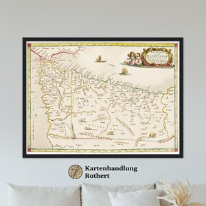 Historical map of Mauritania around 1704