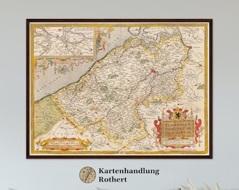 Historical map Flanders around 1609