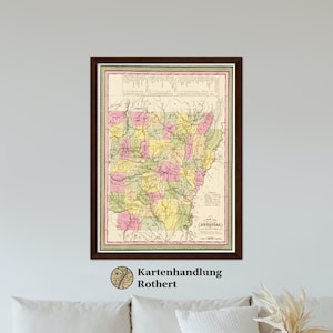 Historical map of Arkansas around 1849