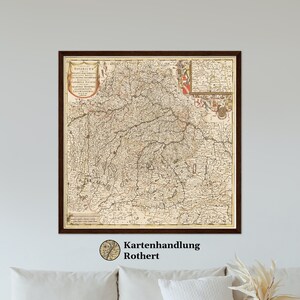 Historical map of Bavaria around 1698