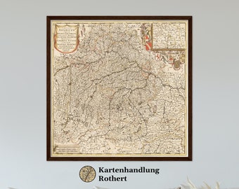 Historical map of Bavaria around 1698