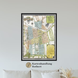 Mapa histórico de la ciudad de Santiago de Chile alrededor de 1895