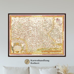 Historical map of Saxony around 1609
