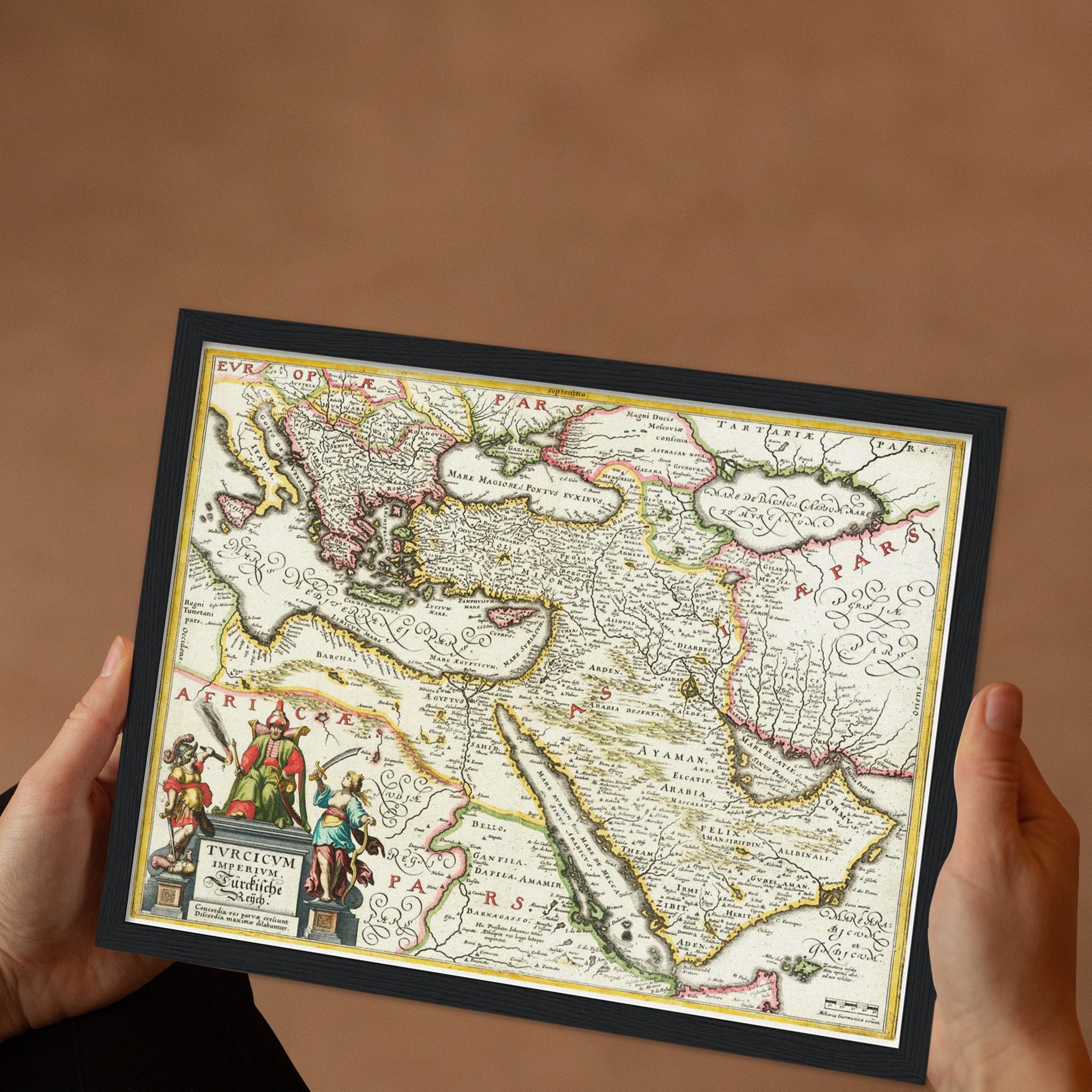 Historical Map of the Middle East Around 1636 - Etsy