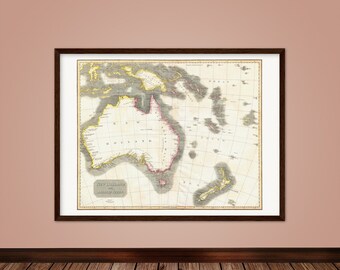 Historical map Australien Neuseeland around 1818