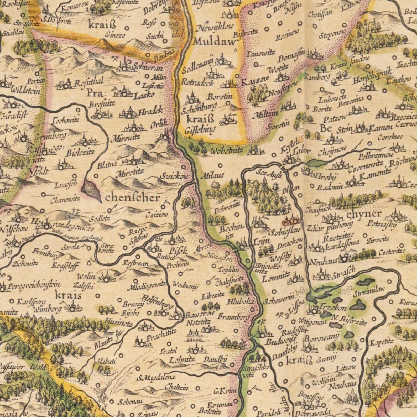 Historische Landkarte von Böhmen um 1635 Nachdruck der Karte Etsy