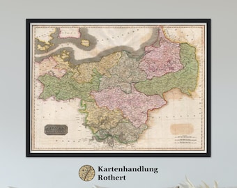 Historical map of Prussia around 1815