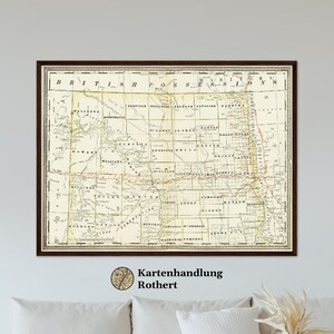 Historical map North Dakota around 1882