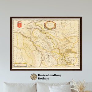 Historical map of Lower Rhine around 1635