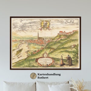 Historical City view Landshut around 1582