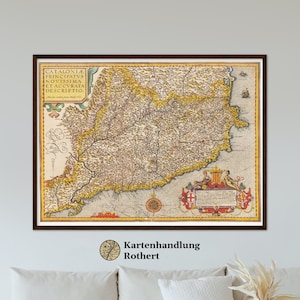 Historical map of Catalonia around 1609