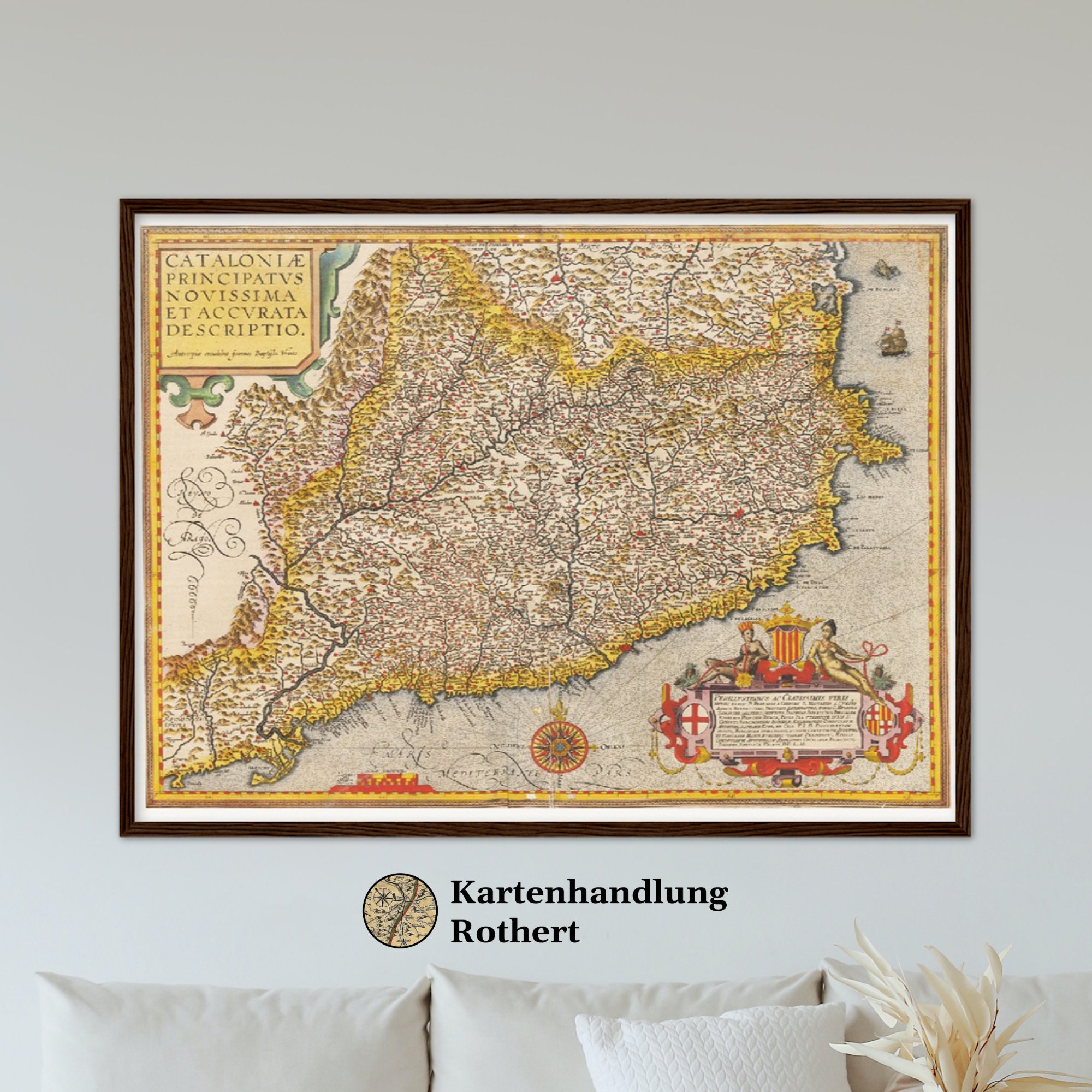 Historical map of Catalonia around 1609