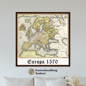 Historische Europakarte von 1570 - Hochwertiger Druck