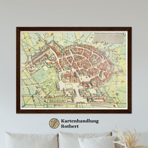 Historical city view of Darmstadt around 1799