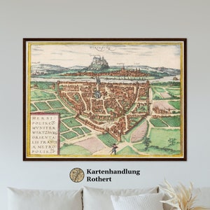 Historical city view of Würzburg around 1612