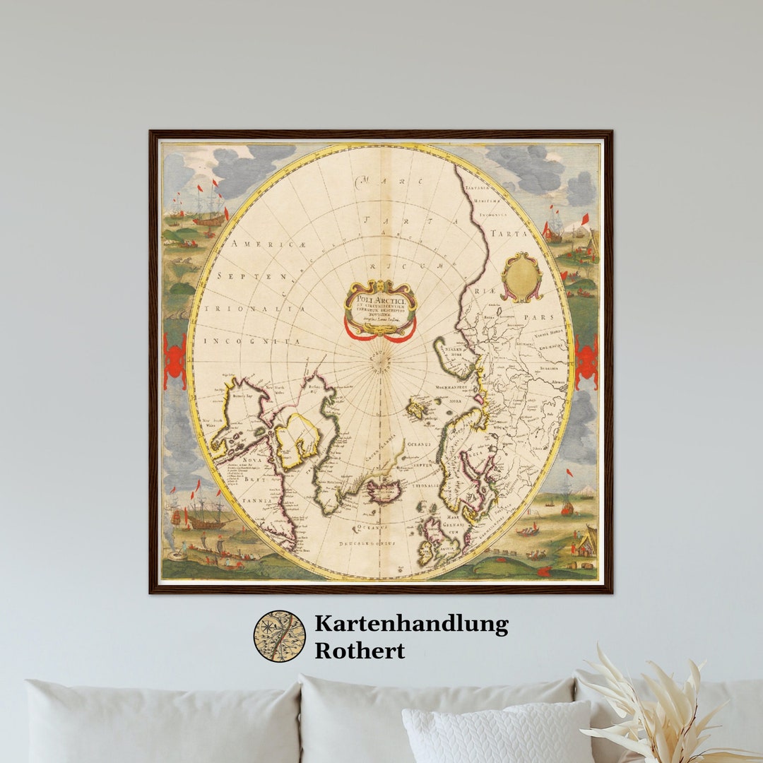 Historical Map Arctic Around 1694 - Etsy