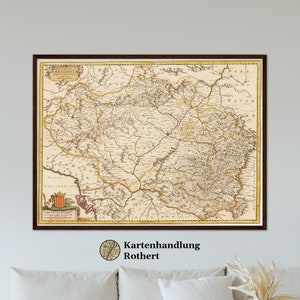 Historical map of Aragon around 1698