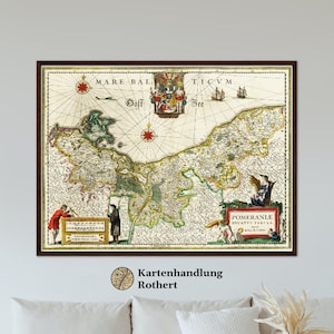 Historical map Pomerania around 1647
