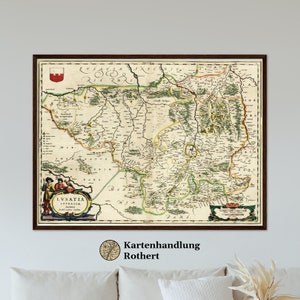 Historical map of Lausitz around 1650