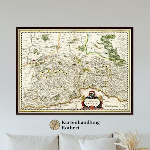 Historical map of Upper Palatinate around 1647