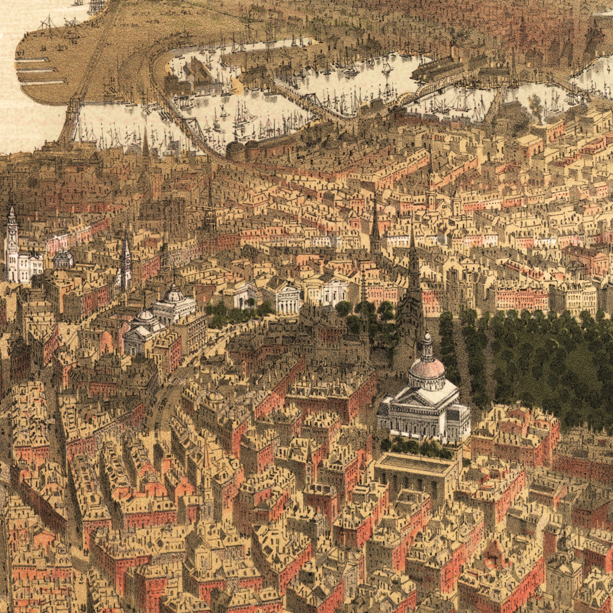 Historische Stadtansicht von Boston um 1877 Nachdruck der | Etsy