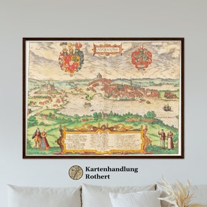 Historical city view of Schleswig around 1592