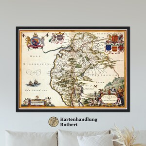 Historical map Cumbria around 1646