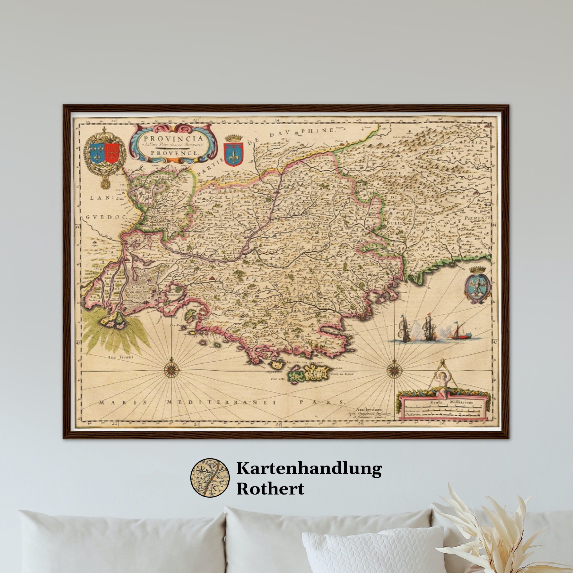 Historical map Provence around 1635