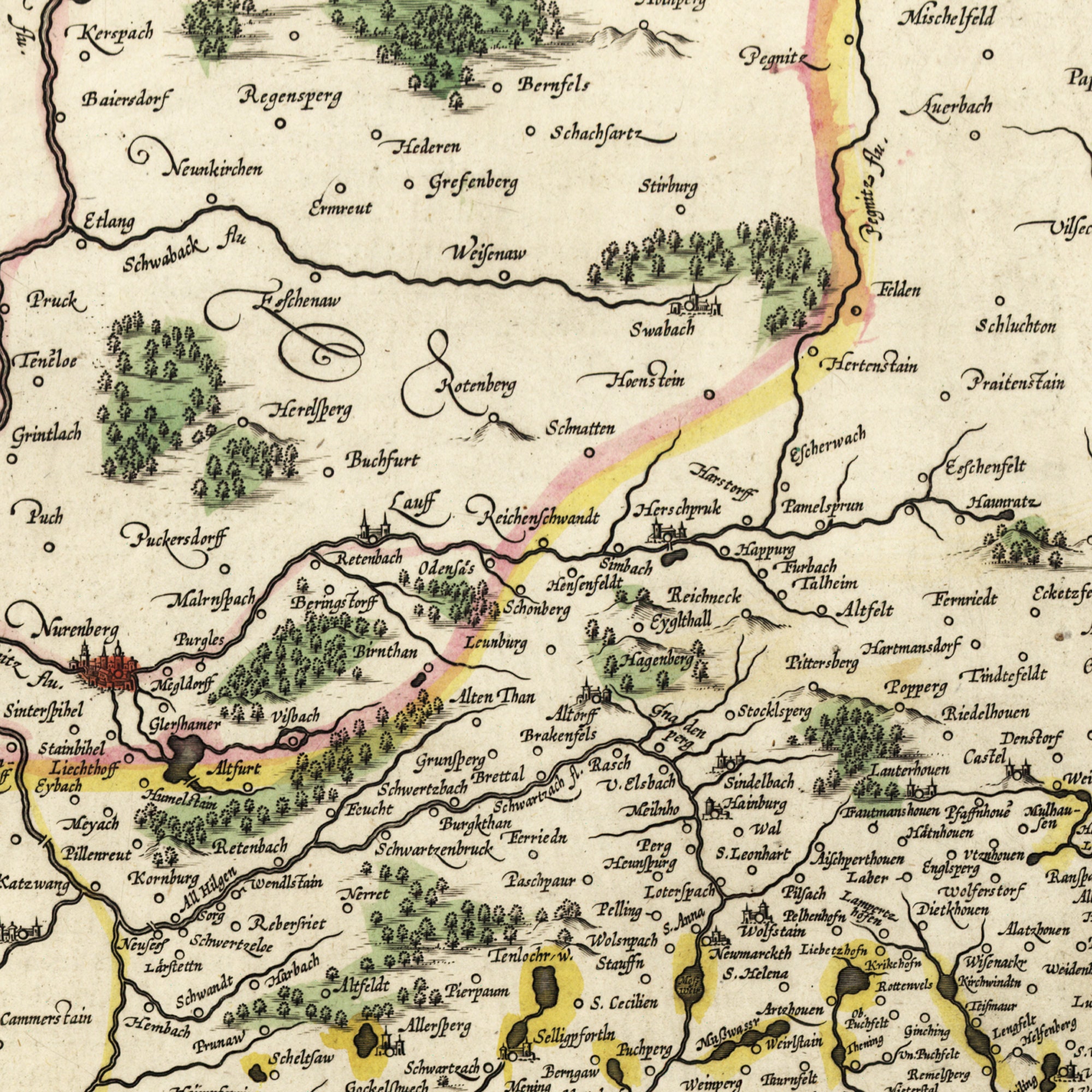 Historische Landkarte von der Oberpfalz um 1647 Nachdruck  Etsy
