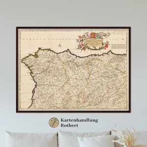 Historical map of Galicia around 1698