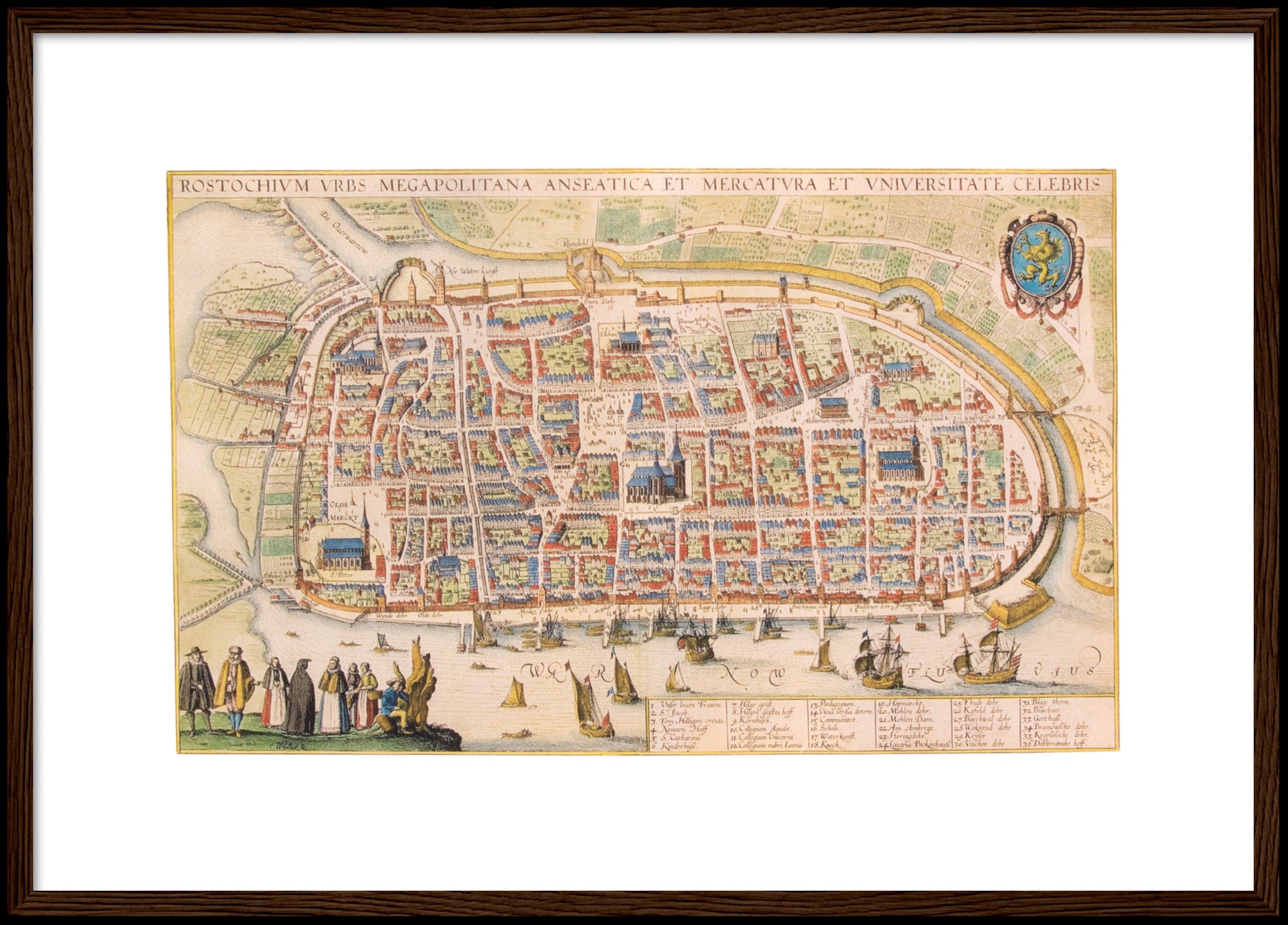 Historical city view of Rostock around 1625 reprint of the | Etsy