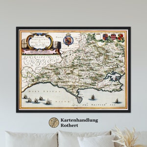 Historical map dorset around 1646