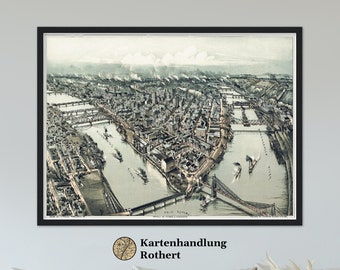 Historical city view Pittsburgh around 1902