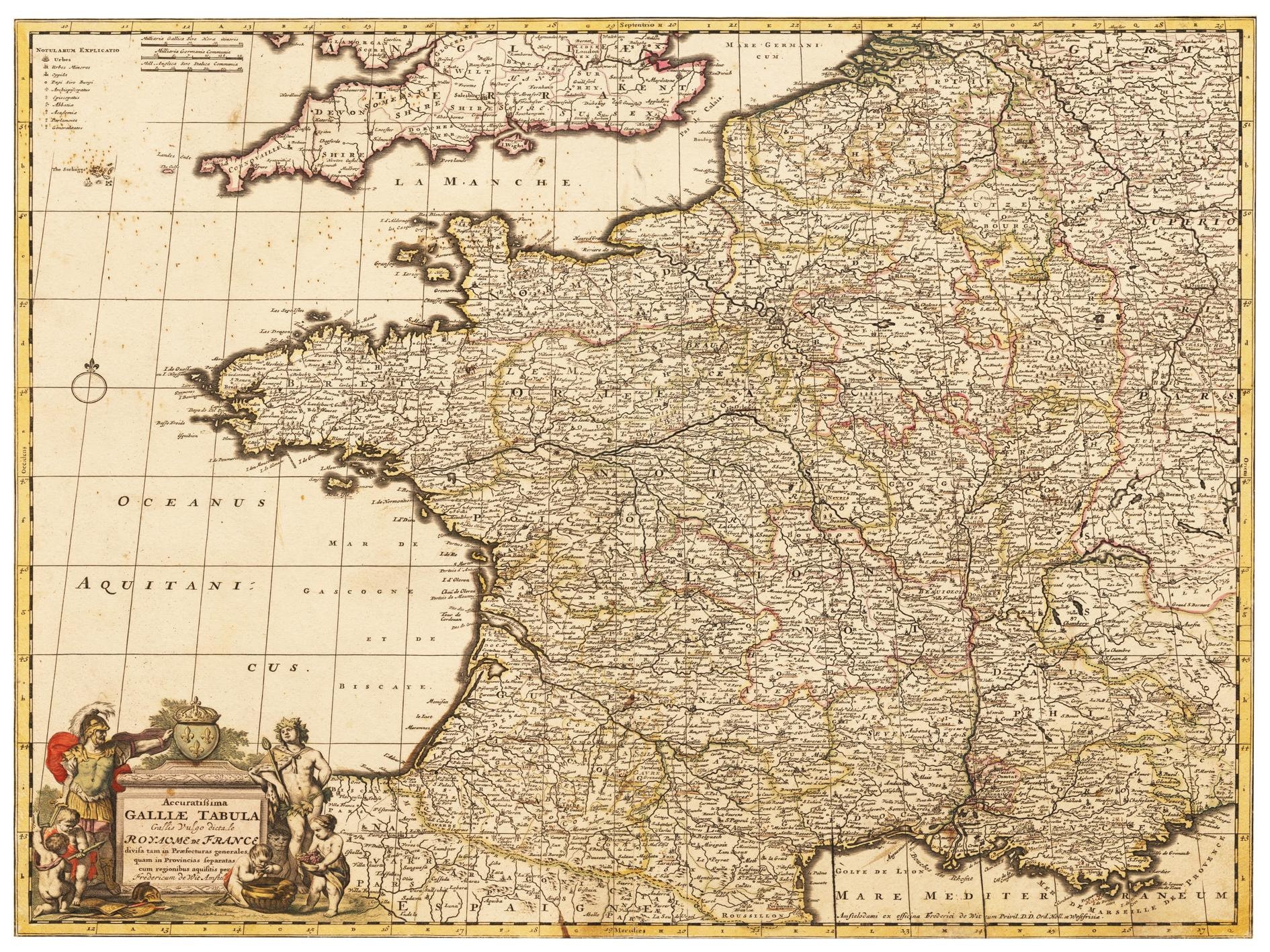 Historical Map France Around 1698 Etsy