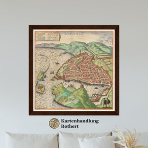 Historische Stadtansicht Marseille um 1609