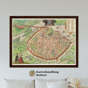 Historical city view Avignon around 1609