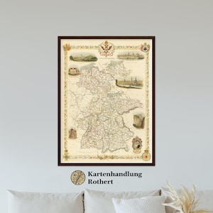 Historical map Germany around 1851