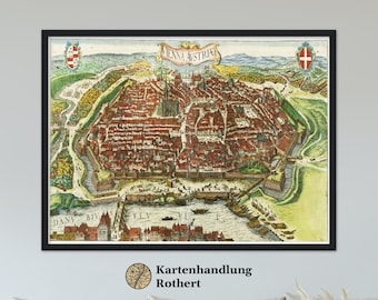Historical city view of Vienna around 1612
