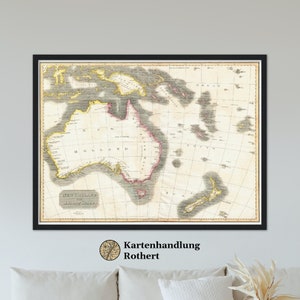 Historical map Australia New Zealand around 1818