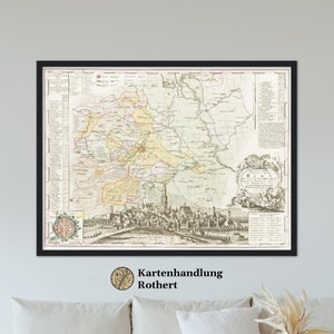 Historical map of Nördlingen around 1738